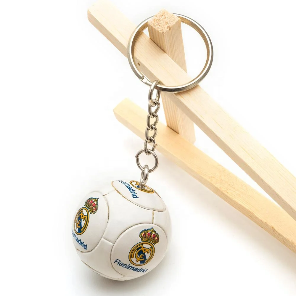 High quality custom shaped 3D PU leather football keychain
