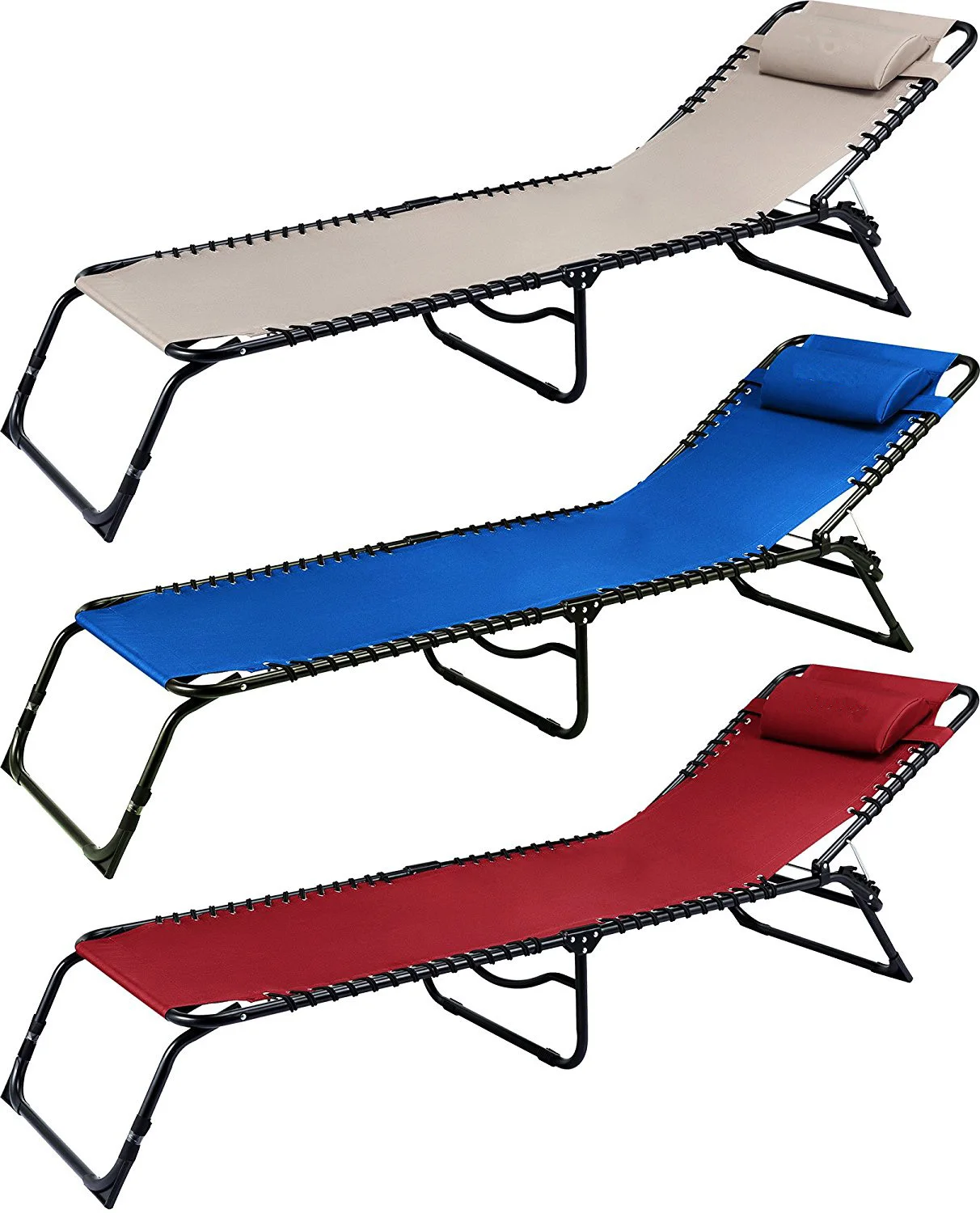 3 Positions Cot Patio for Beach Camping Pool suspension bungee portable folding foldable Lounger lounge Bed