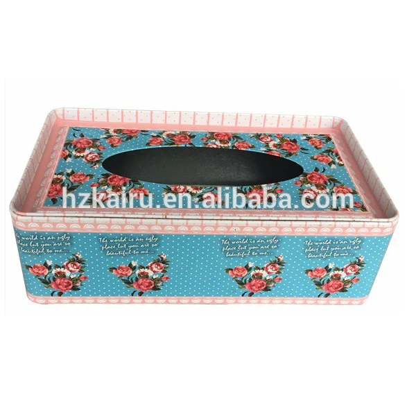 Colorful Hot Sale Rectangular Tissue Holder Gift Tin box