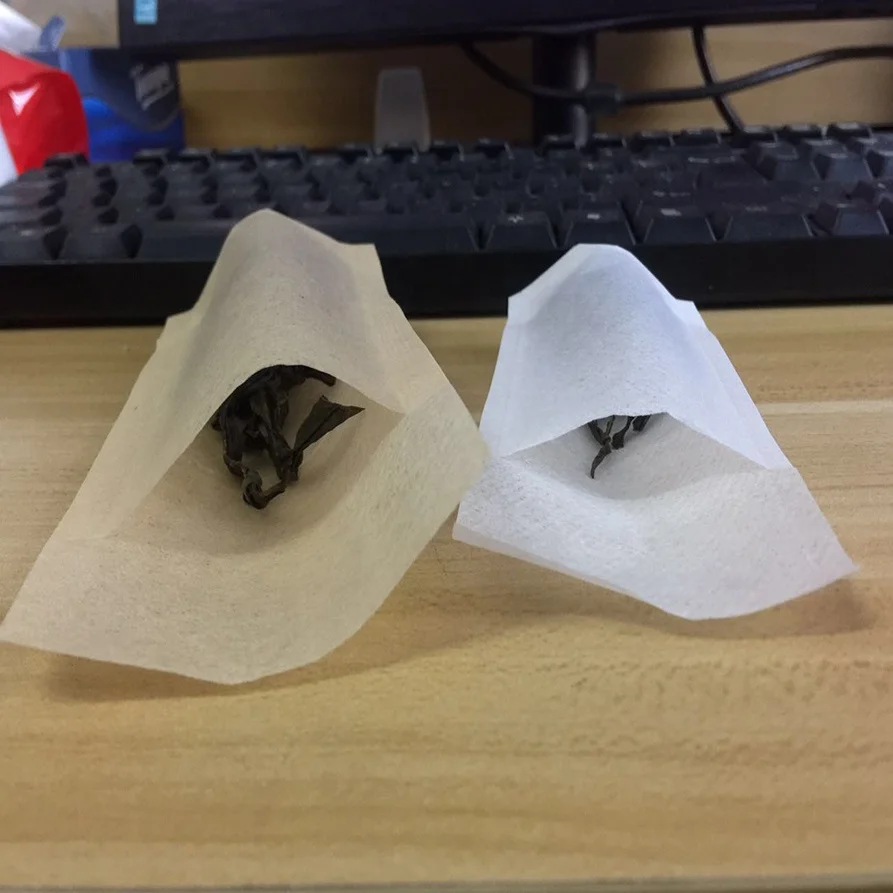 
Wood pulp brown natural teabag filter paper with gusset and tongue, unbleached tea filters 
