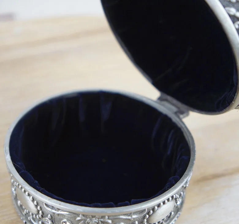 metal rose flower princess zinc alloy made crown antique trinket jewelry box for home decoration use