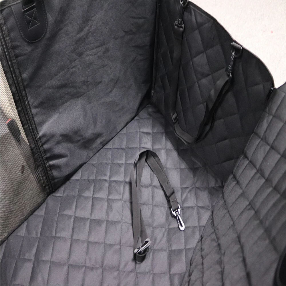 
600D Oxford Fabric Waterproof Dog Car Seat Cover with Mesh Window Pet Travel & Outdoors 