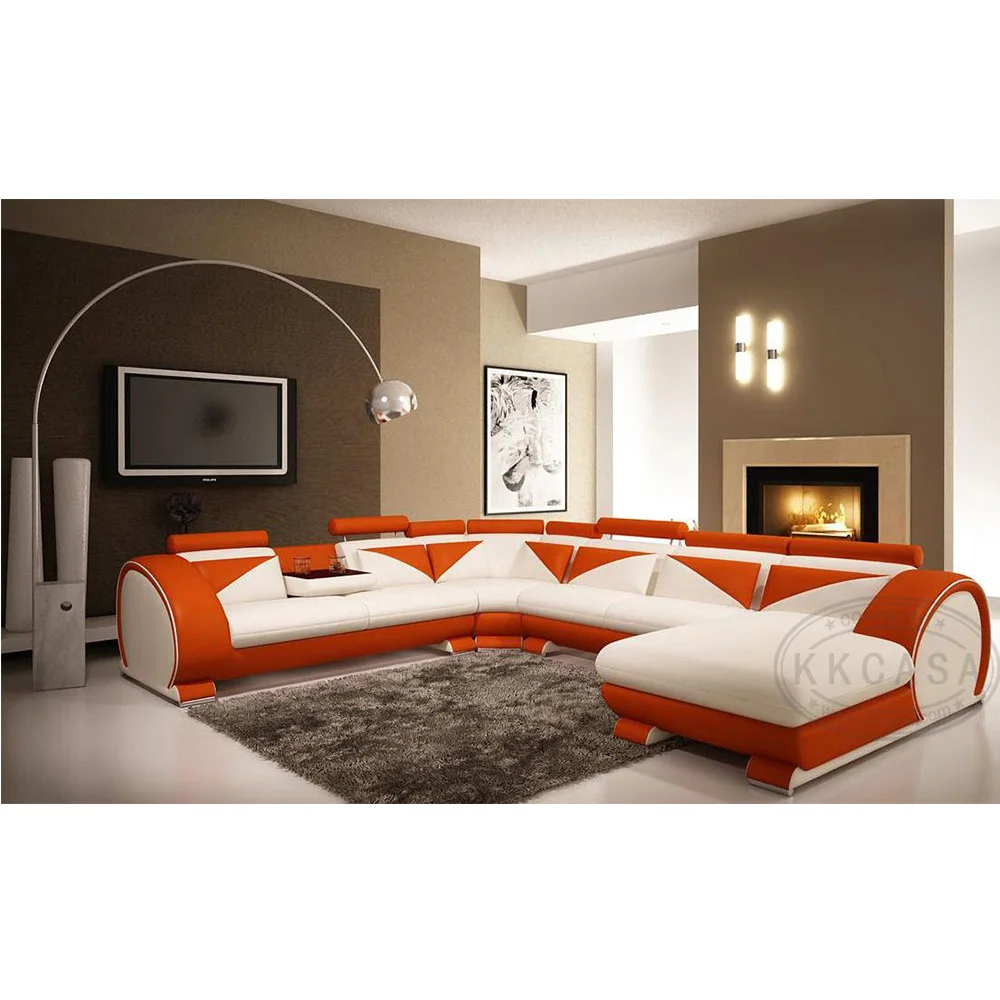 Home Furniture General Use and Living Room Sofa Specific Use modern new design corner leather sofa