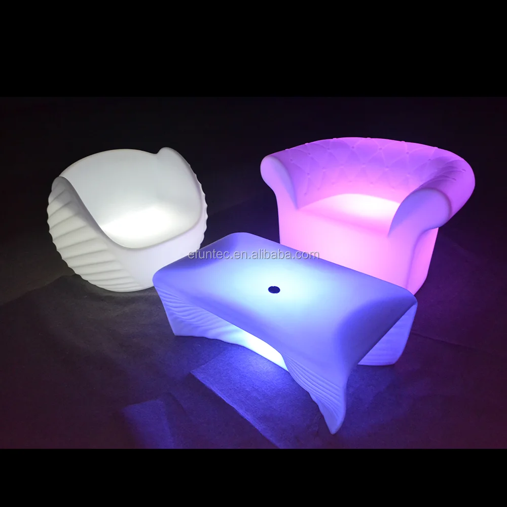 New Design Factory price colors changing bar furniture illuminated light up party sofa curved lounge seating led bar sofa