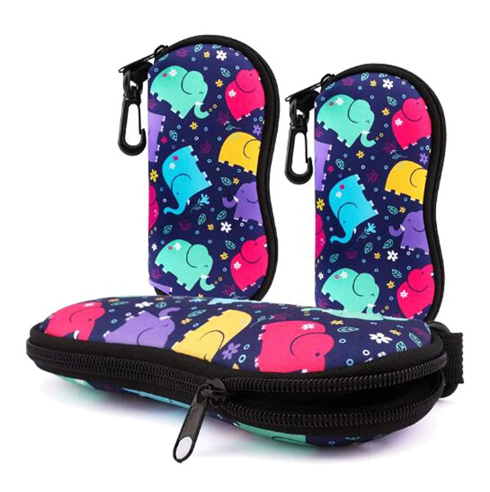 Неопреновый мягкий чехол для солнцезащитных очков на молнии с металлическим брелоком и принтом логотипа на заказ