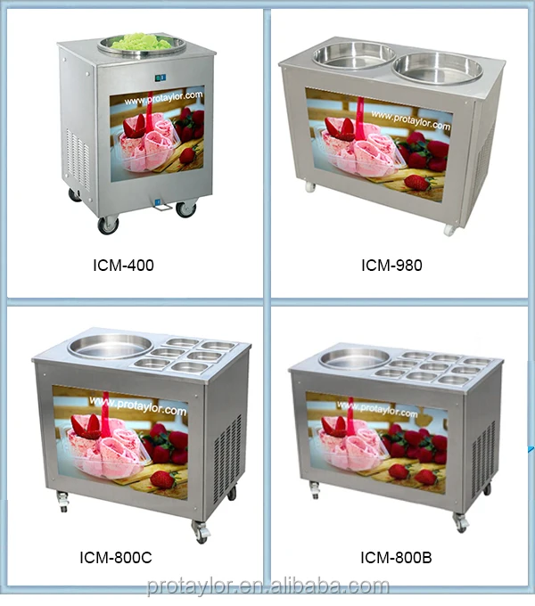 High Quality Double Plate Stainless Steel Yogurt Ice Cream Roll Machine