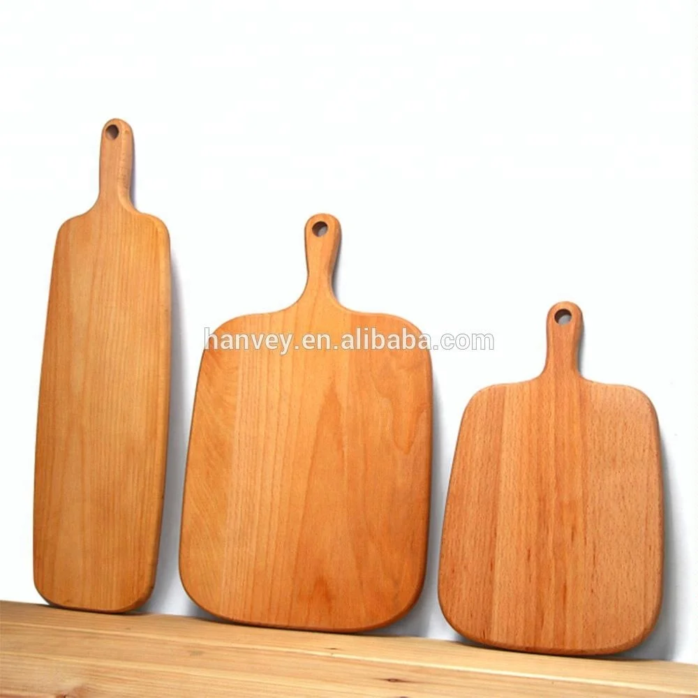 Factory price wholesale cheap Eco-Friendly custom bamboo wooden Baking Bread Serving Paddle pizza cutting board with handle