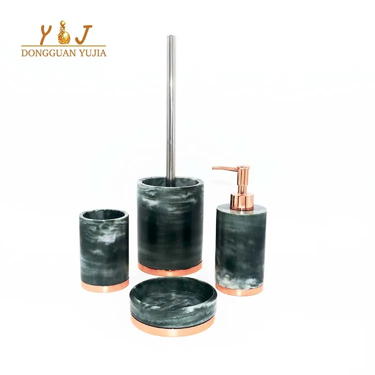 
China Green Resin Bathroom Accessories Toilet Set Marble Lanka Tiles Accessory Bathroom Set 