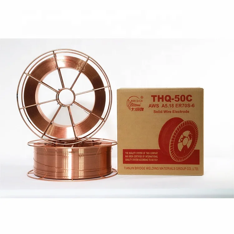 THQ-50C  AWS A.5.18 ER70S-6 mig copper coated CO2 welding wire tianjin bridge