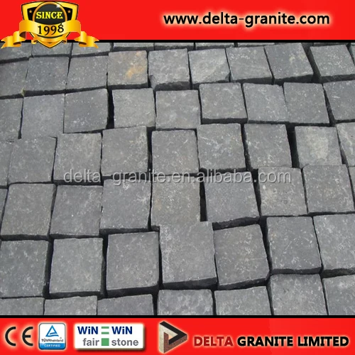 Black natural cube stone for roadway