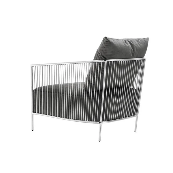 
Luxury silver frame living room armchair 