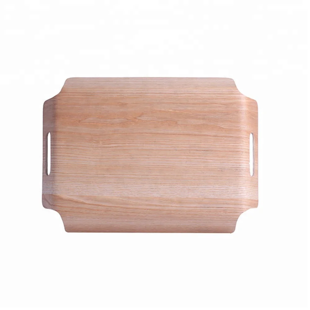 
rectangular bentwood tray, bamboo serving tray with handle 