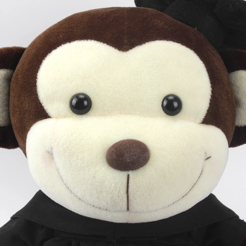 Graduation gift stuffed animal toy, plush sitting monkey with doctorial hat