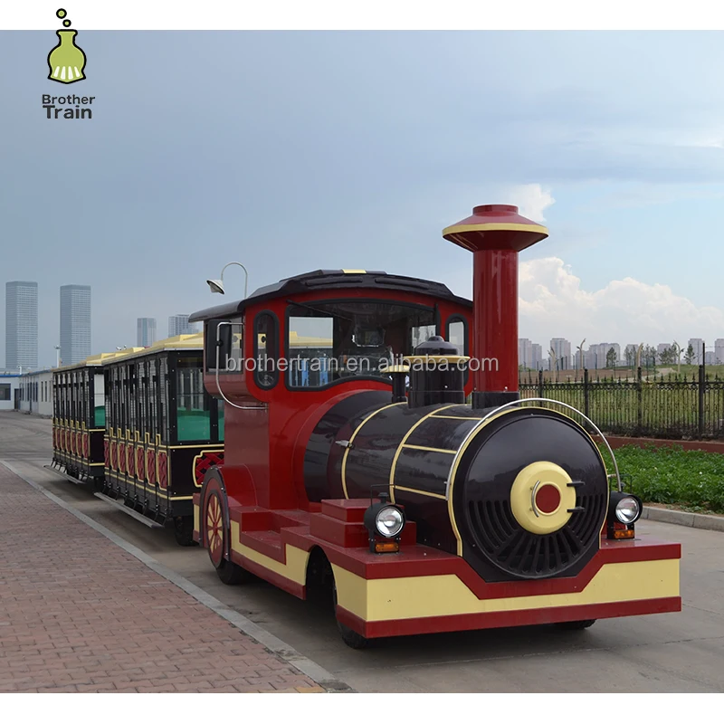 CE approved outdoor trackless train for sale, used top fun trackless tourist road train
