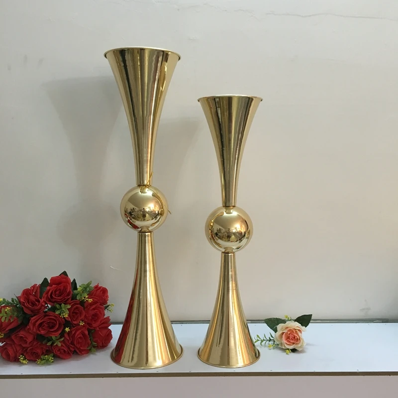 LDJ745 Metal Rose gold Vase with wedding centerpiece for party decoration Wedding centerpiece vase
