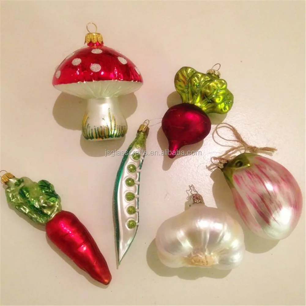 hand painted glass vegetables Christmas tree decorations hanging ornaments