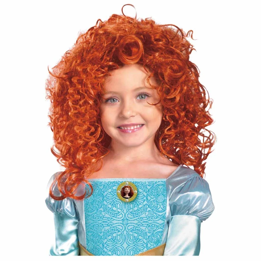 Costume wig mermaid long curly kids wig