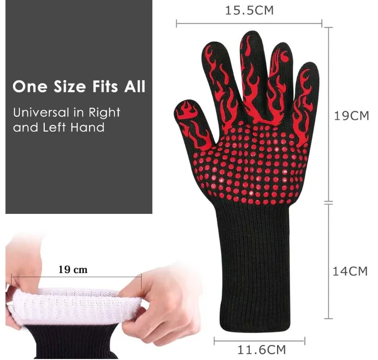 1472F экстремальные термостойкие перчатки печи силиконовой изоляцией Прихватки для сковорода выпечная прокладка салфетка