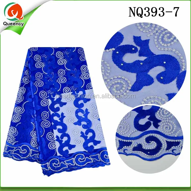 NQ395 Queency New Popular Design African Dress Style Purple Stones French Lace Fabric Dubai