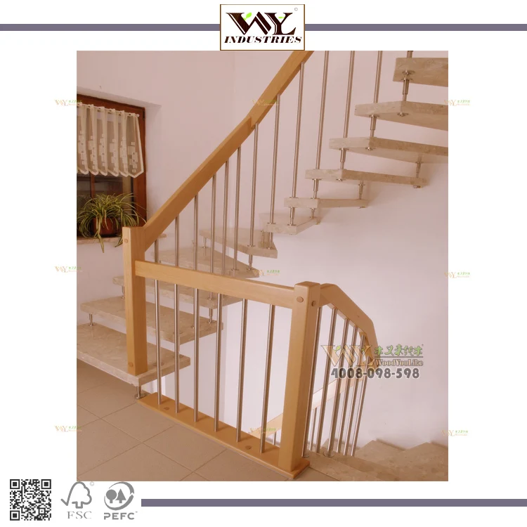 
modern style indoor curved beech wood stairs 