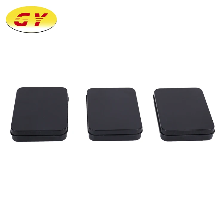 Заводская цена Прямоугольная Черная маленькая металлическая жестяная коробка для подарка