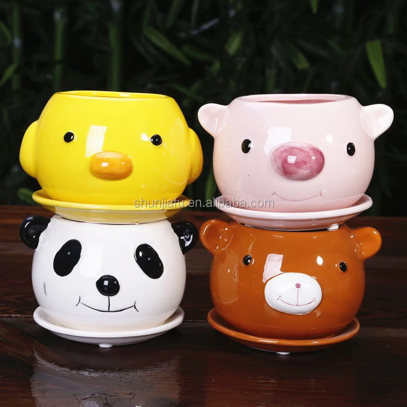 Yellow Duck Hot Sale Artificial Small Flower Mini Plant Pots Succulent Ceramic Flower Pot