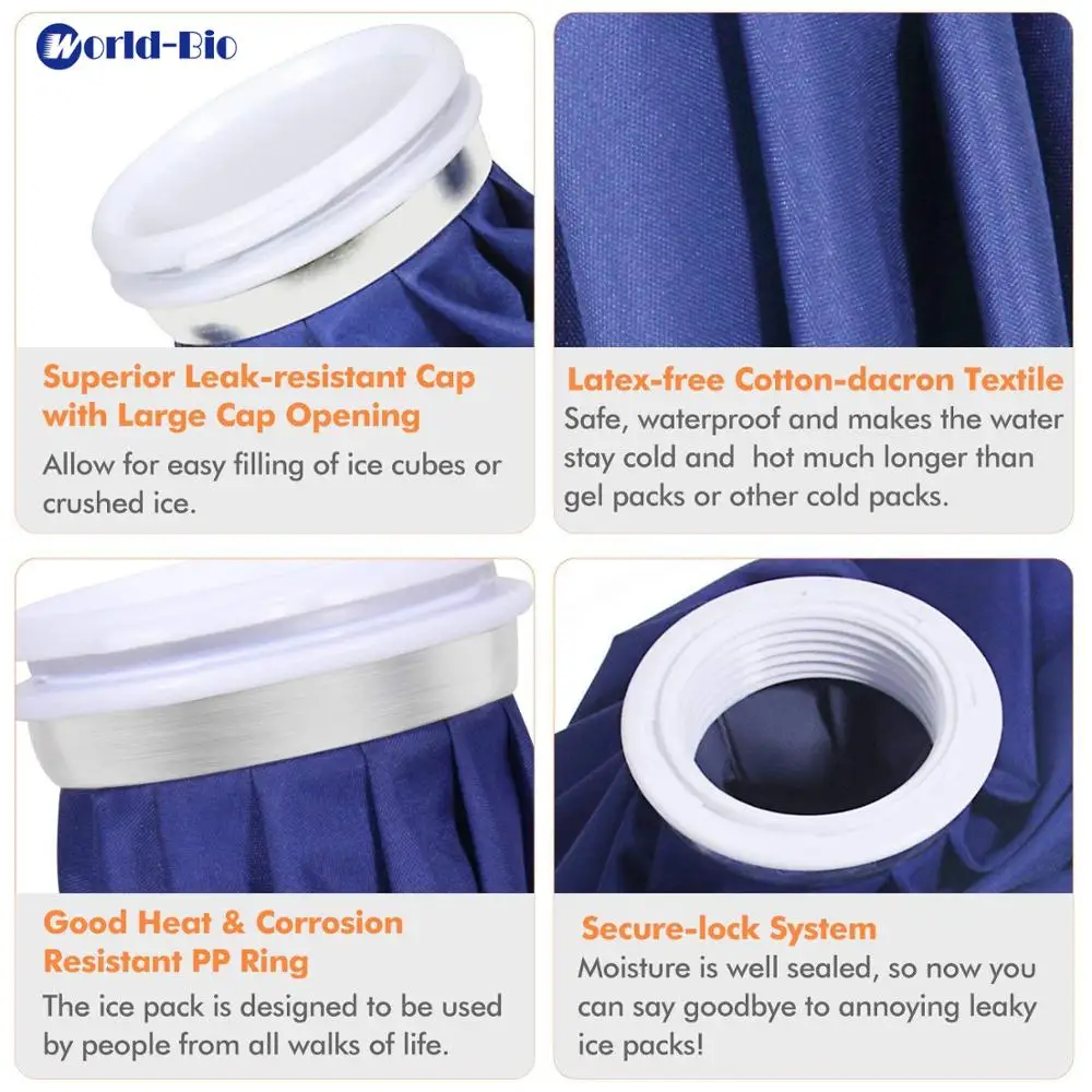 World-bio Ice Cooling Bag Medical Ice Gel Cube Bag Muscle Reusable Ice Pack Cold Compress Treatment Swelling Small Cooler Bags