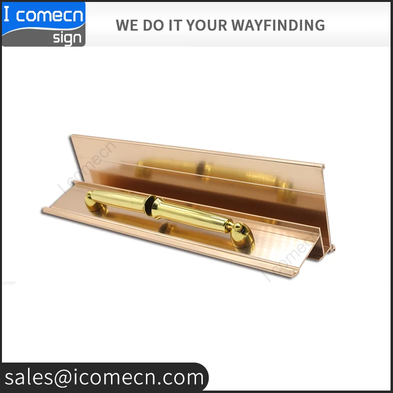 Best price L shape Metal Free Standing Desk Label Sign Holder