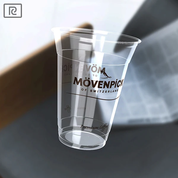 T-PLA2 Eco-Friendly 12oz-24oz Biodegradable Disposable Plastic Cup with Lid Customizable Logo for Parties and Coffee