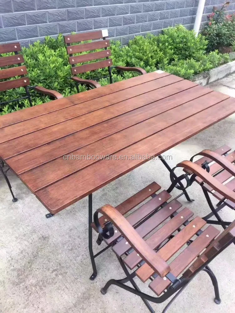 New Outdoor Furniture Classical Bamboo Cafe Table Chair For Garden Shop