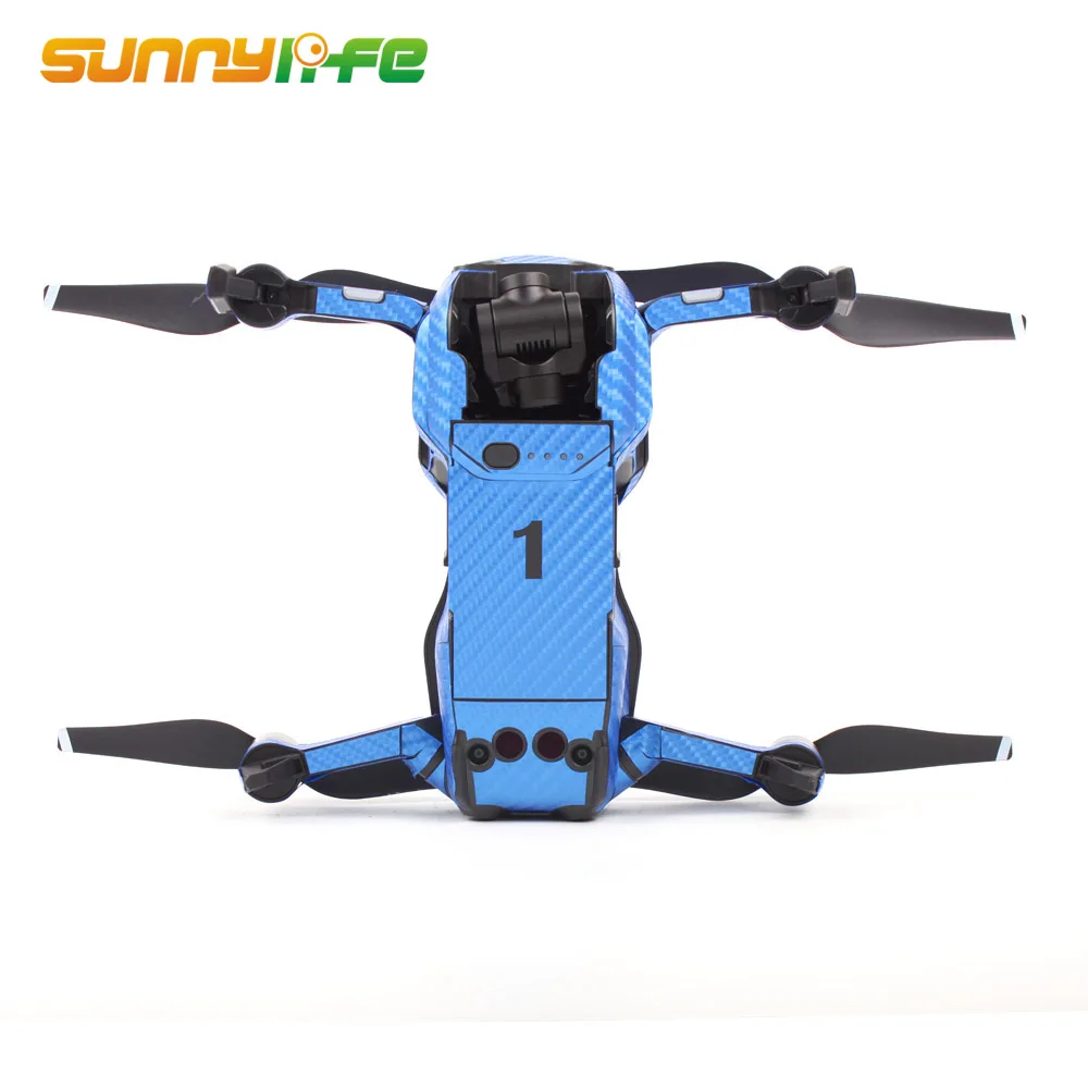 Sunnylife Waterproof PVC Carbon Grain Graphic Stickers Full Set Skin Decals for DJI MAVIC AIR