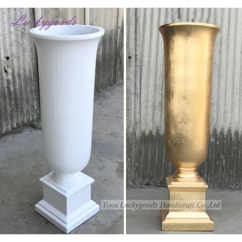 BLG211215-1 White Shape White Giant Floor Standing Vase Vases Wholesale Antique Glass Fiber Carton New Wedding Design 10 Pcs