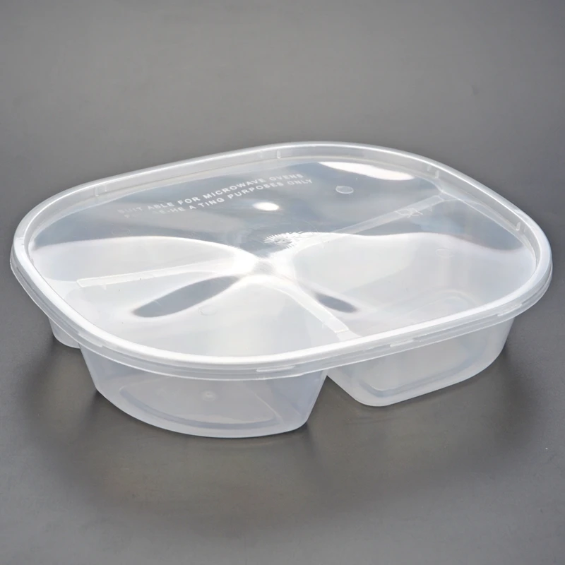 FREE SAMPLE  Factory price 3 compartment takeaway plastic food container