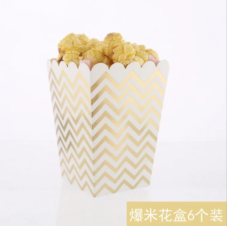 Disposable Chevron Gold Party Paper Tableware Set