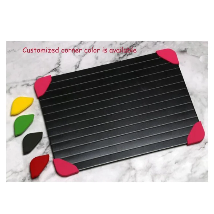China Wholesale Medium size  Rapid thawing plate aluminum meat fast defrosting tray with corner