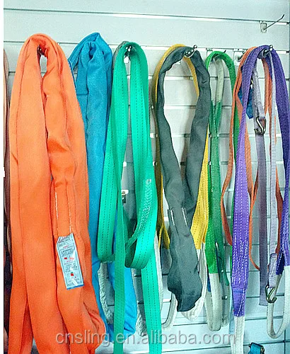 1ton - 50 tons heavy duty polyester soft round sling/endless loop round sling
