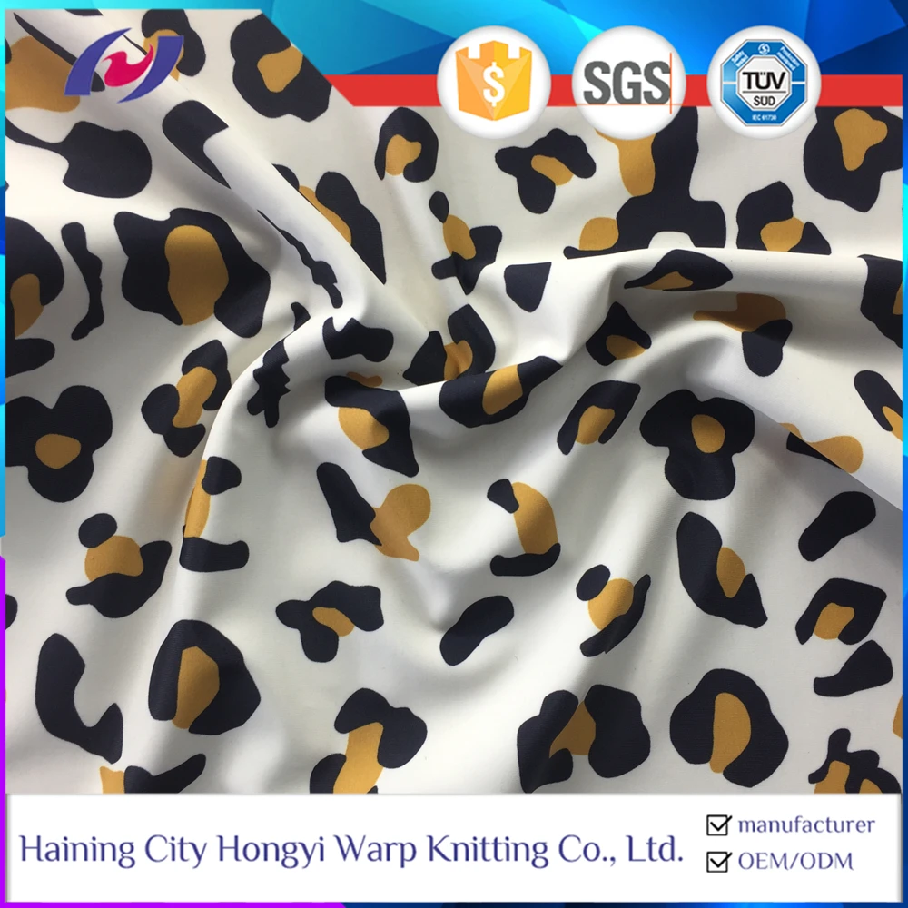 Leopard Print UPF 50 Polyester Spandex Swimwear Fabric