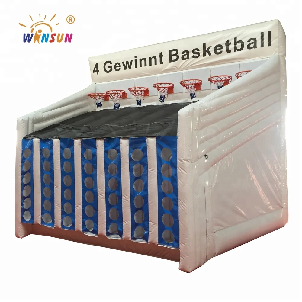 Commercial PVC Inflatable Basketball Connect 4 Game Inflatable Basketball Shooting Game