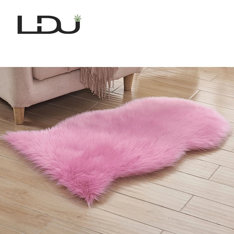 
Shaggy Faux Sheepskin Fur Modern Kid Rugs for Fluffy Plush Handmade Furry Carpet 