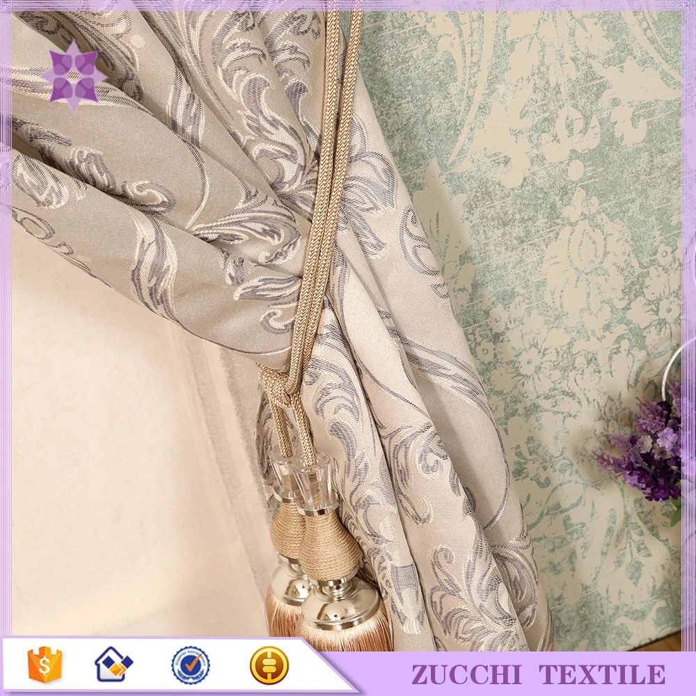 Elegant Living Room Jacquard Curtain With Backing And Valance To India