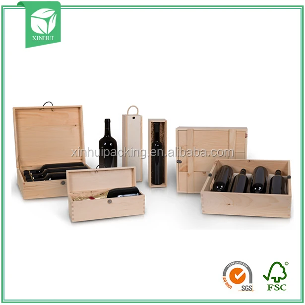 Custom Wooden Wine Packaging Boxes Champagne Bottle Box
