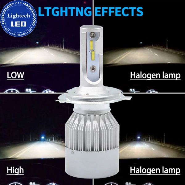 Led Light Accessory C6 Car Led Kit H1 H7 9005 9006 9004 9007 Dual Color Led Headlight For Motorcycles