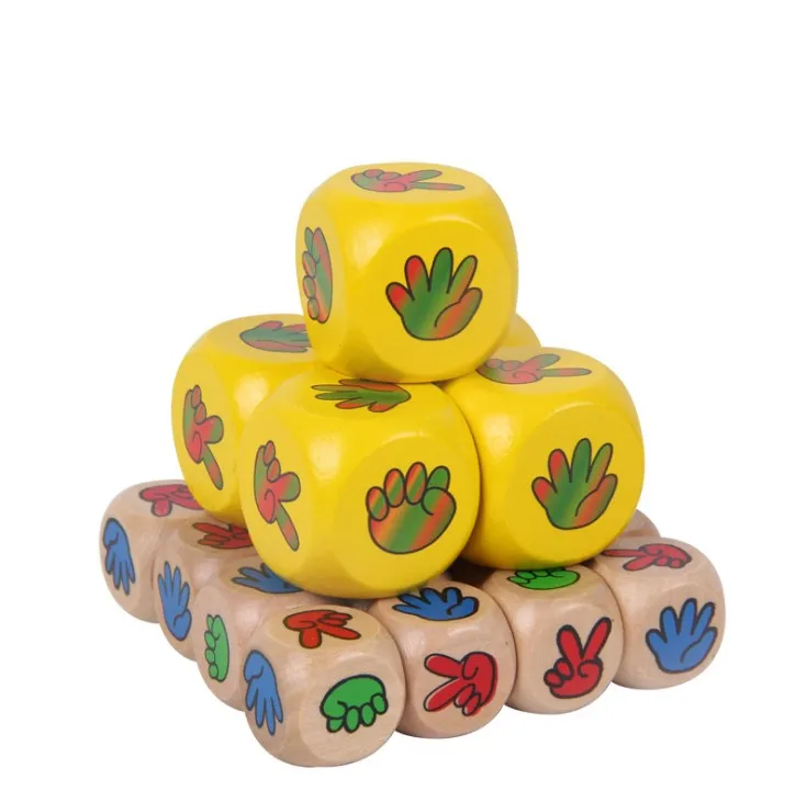 Drinking Dice Rock Paper Scissors Finger-Guessing 20mm Wooden Game Dice Bar Toy Accessories
