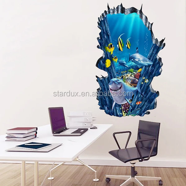 
3D Floor / Wall Sea World Sticker Removable Mural Decals Vinyl Art Living Room Decors 