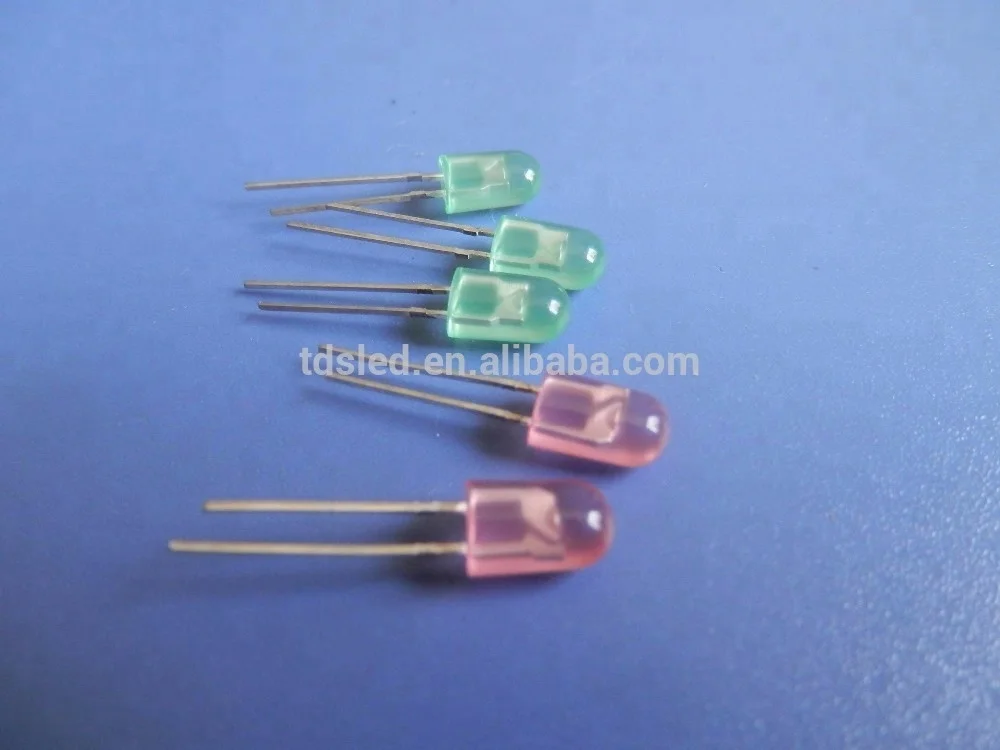 Diffused Green 5mm Oval Led diode 120 / 60 degree viewing angle