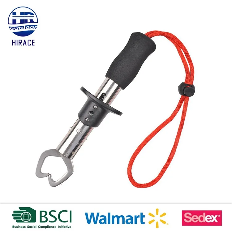 Portable Fish Lip Grabber Grip Tool Fish Holder Steel Fishing Gear with Scale 40 Pound