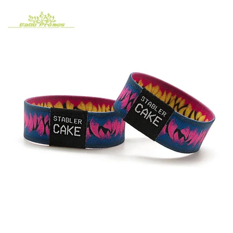 2019 Hot selling Customized Events /Festival Elastic Fabric Wristband with rfid