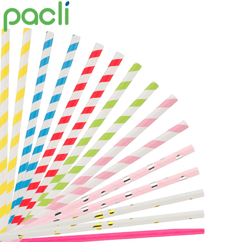 Custom colorful Disposable Biodegradable paper straws paper drinking straw