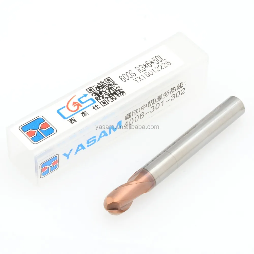 CGS 600S R3X6X50L 68HRC 8000RPM for high speed cutting and high hard cutting solid ball nose end mill