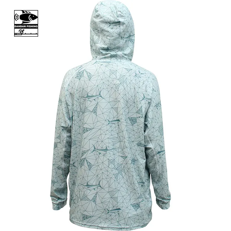 Мужские изготовленным на заказ логосом с длинными рукавами рубашка на открытом воздухе три панель капот с подтяните гетры шеи для рыбалки